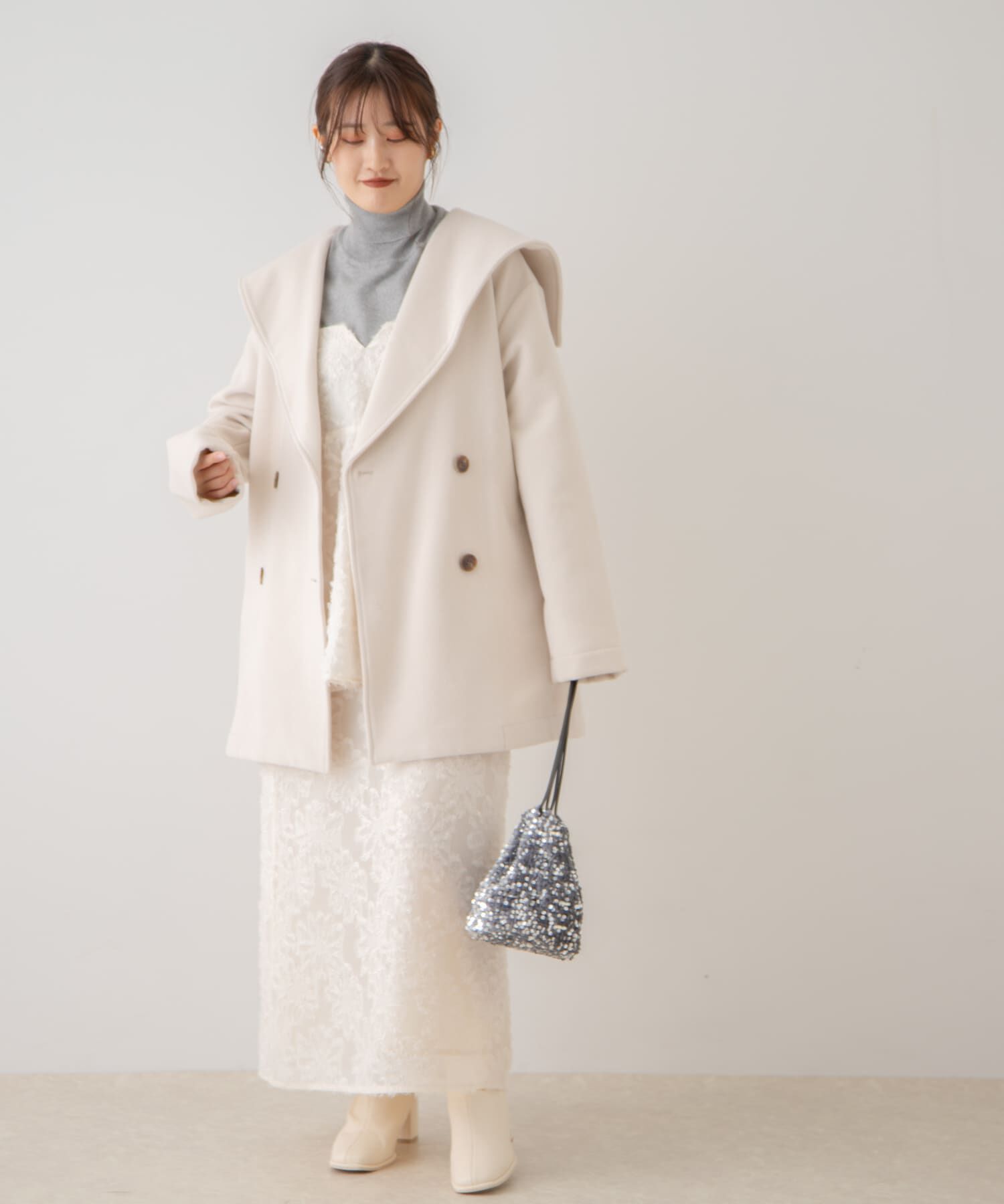 SENSE OF PLACE by URBAN RESEARCH「ビッグカラーミディコート」|ノーカラーコート|