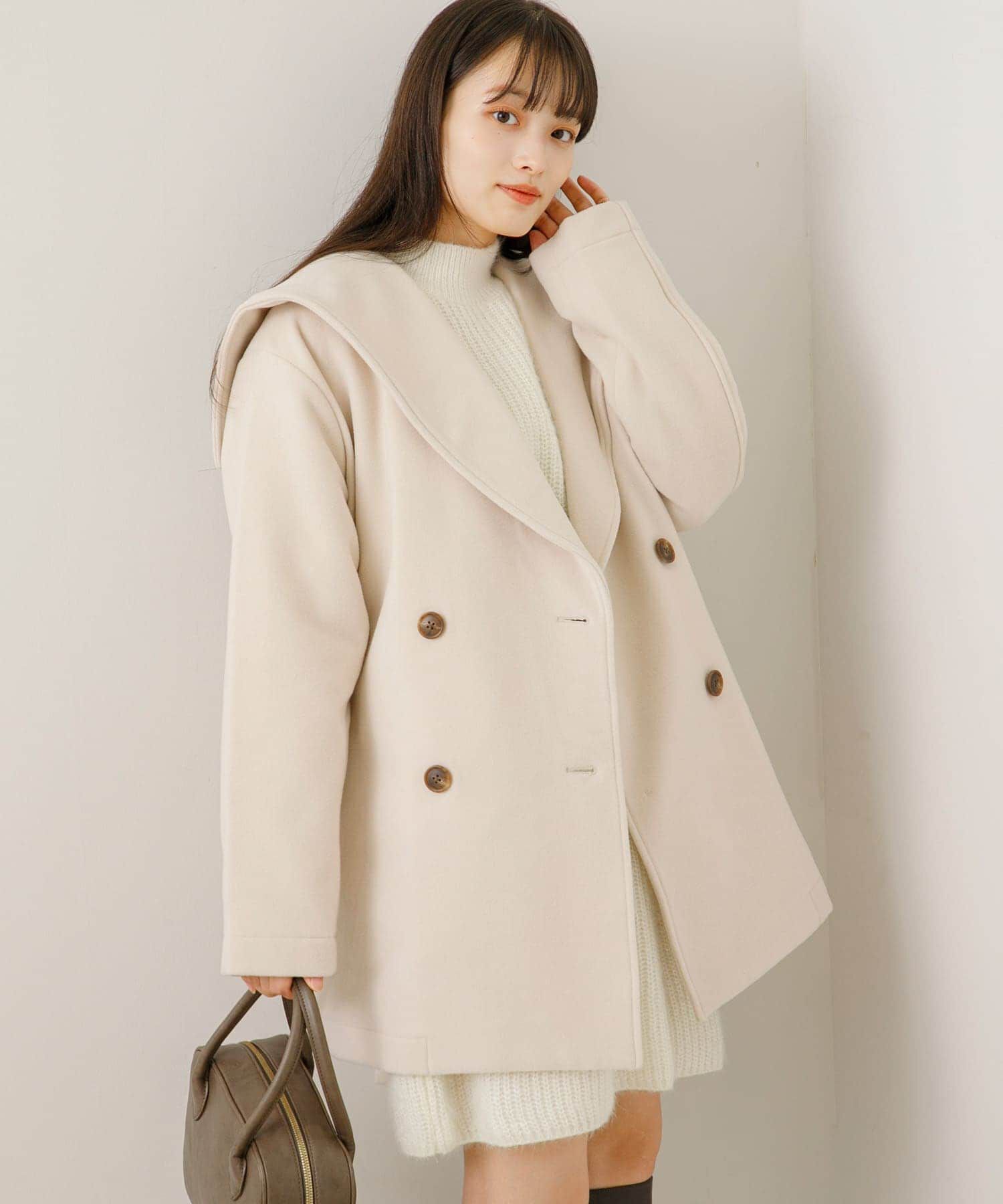 SENSE OF PLACE by URBAN RESEARCH「ビッグカラーミディコート」|ノーカラーコート|