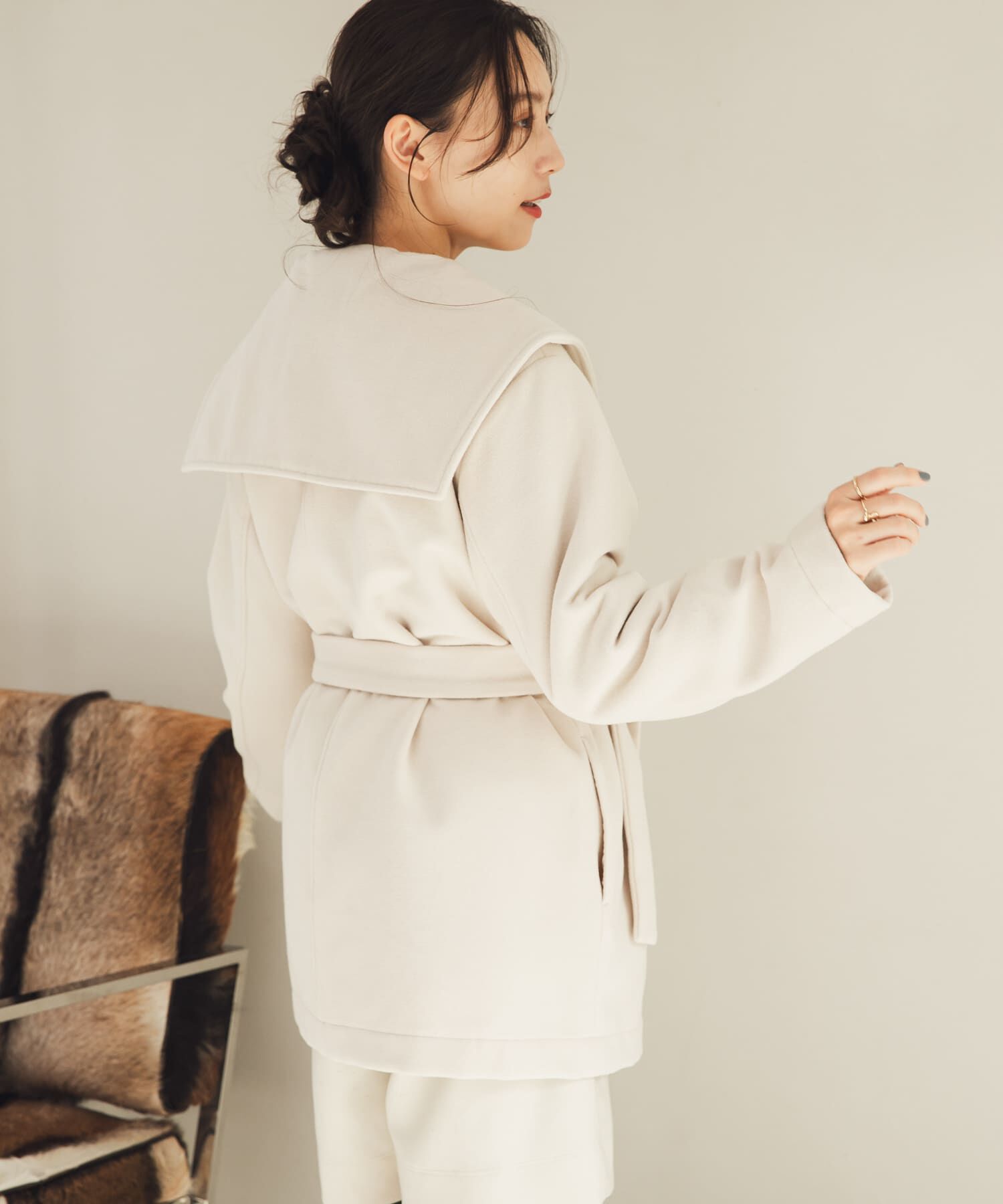 SENSE OF PLACE by URBAN RESEARCH「ビッグカラーミディコート」|ノーカラーコート|