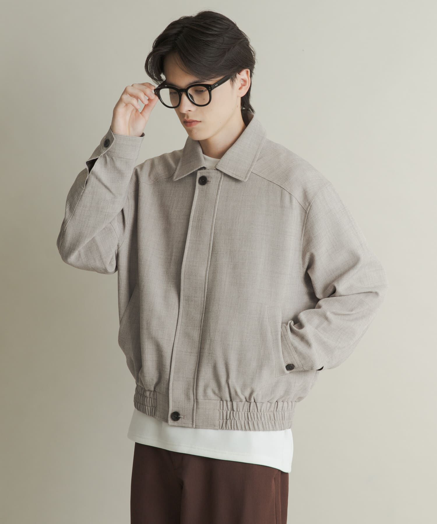 SENSE OF PLACE by URBAN RESEARCH「メランジバルーンジップブルゾン」|ブルゾン・スタジャン|ベージュ