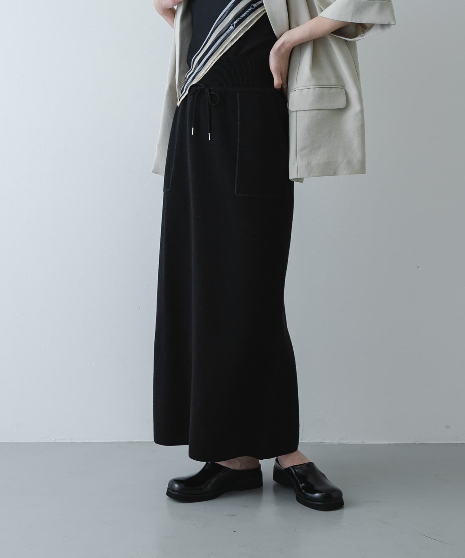 SENSE OF PLACE by URBAN RESEARCH「『洗濯可』スウェットライクニットスカート」|スカート|ブラック