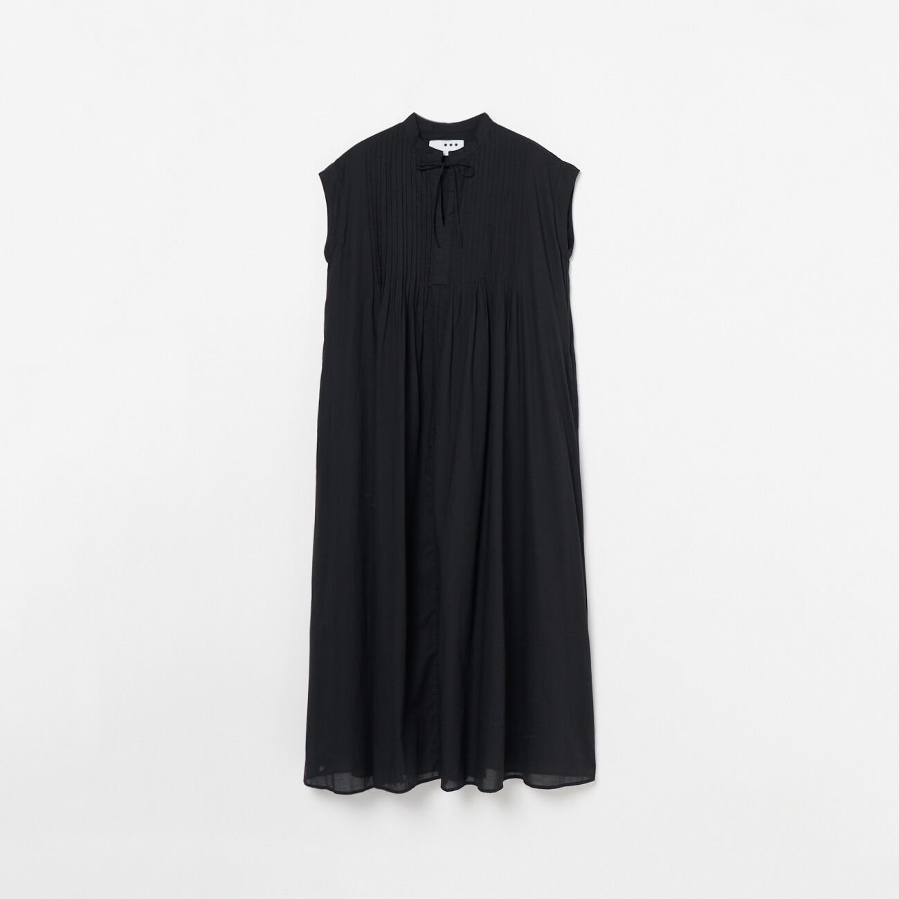  「three dots COTTON LOAN TUCK DRESS」|ワンピース|ブラック