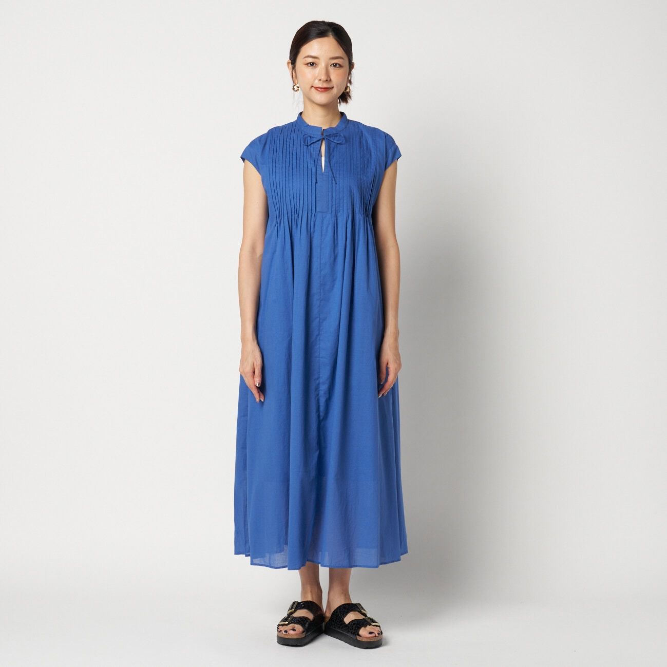  「three dots COTTON LOAN TUCK DRESS」|ワンピース|