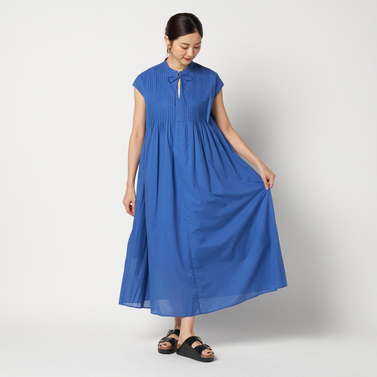  「three dots COTTON LOAN TUCK DRESS」|ワンピース|