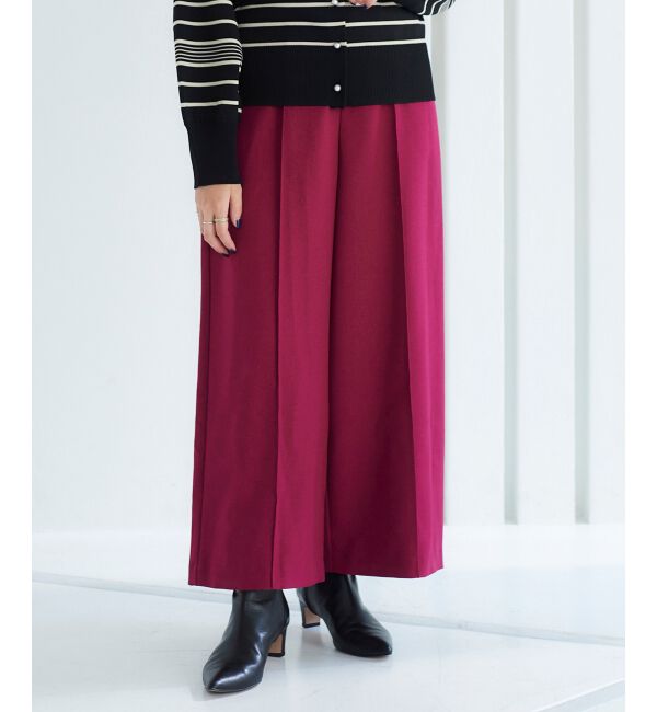 le.coeur blanc「ウールライクワイドクロップドパンツ」|スラックス|