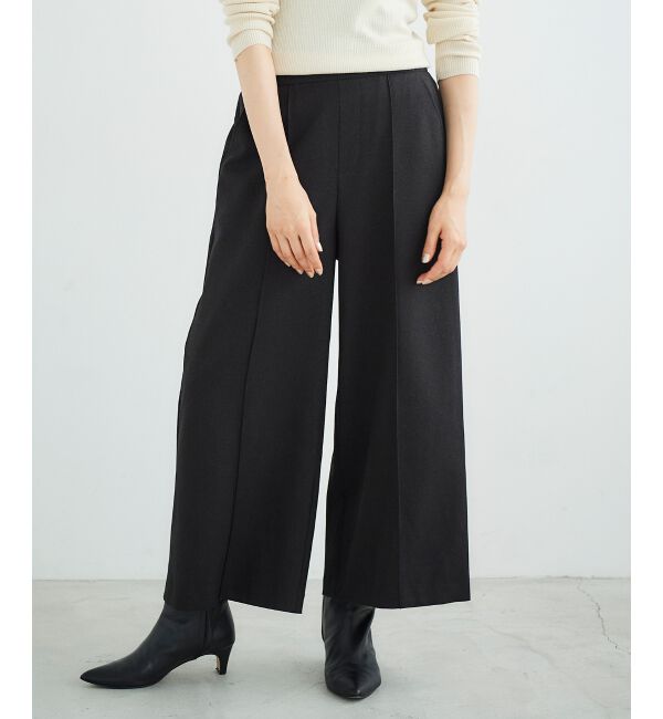 le.coeur blanc「ウールライクワイドクロップドパンツ」|スラックス|