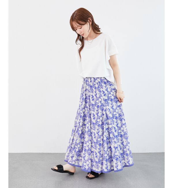  「《手洗い可能》Fanaka別注バイカラーフラワースカート」|スカート|