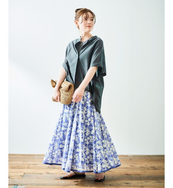  「《手洗い可能》Fanaka別注バイカラーフラワースカート」|スカート|