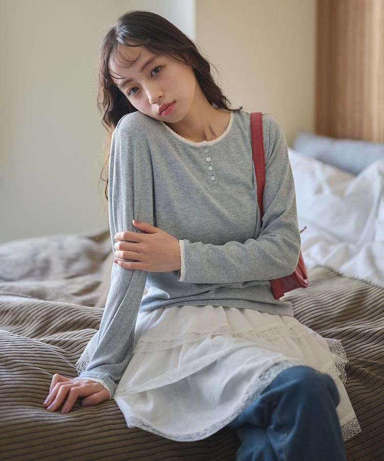 earth music&ecology「【WEB限定】アイレットジャカードタイトプルオーバー」|Tシャツ・カットソー|