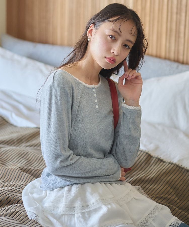 earth music&ecology「【WEB限定】アイレットジャカードタイトプルオーバー」|Tシャツ・カットソー|