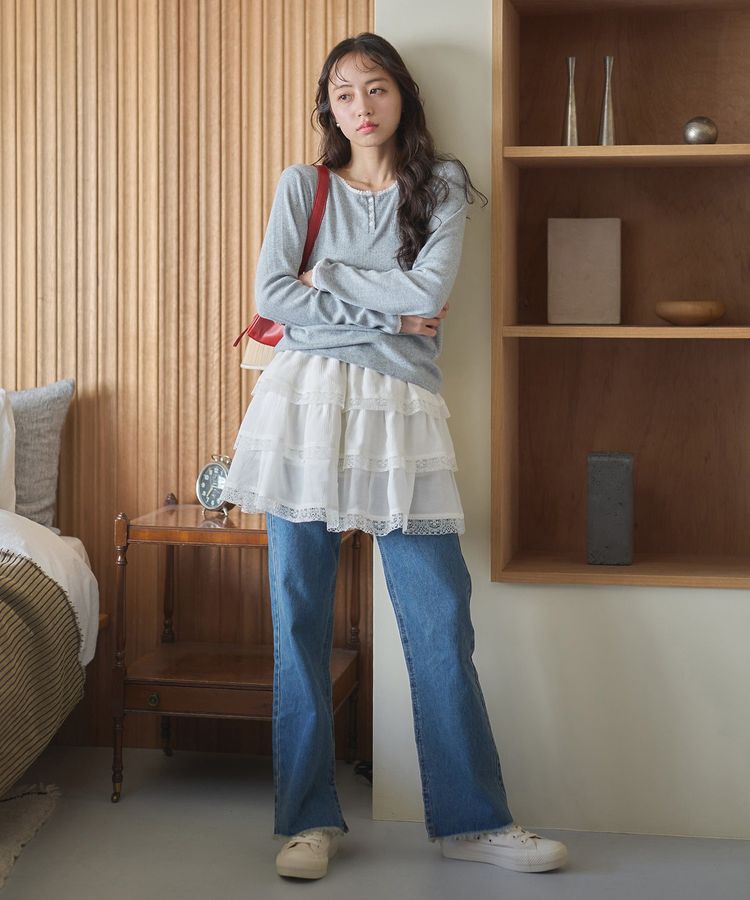 earth music&ecology「【WEB限定】アイレットジャカードタイトプルオーバー」|Tシャツ・カットソー|