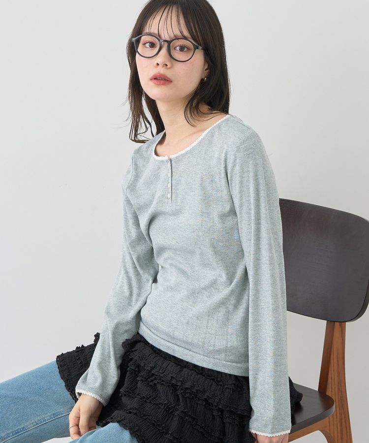 earth music&ecology「【WEB限定】アイレットジャカードタイトプルオーバー」|Tシャツ・カットソー|