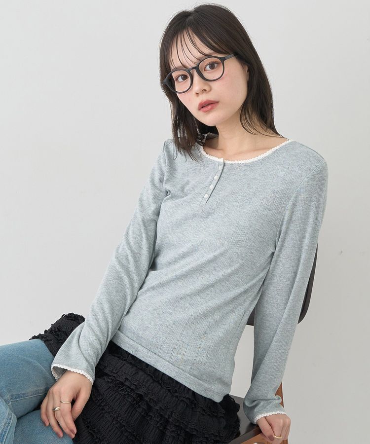 earth music&ecology「【WEB限定】アイレットジャカードタイトプルオーバー」|Tシャツ・カットソー|