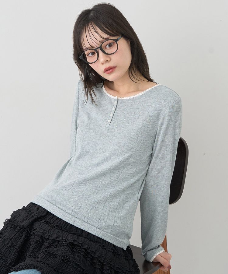 earth music&ecology「【WEB限定】アイレットジャカードタイトプルオーバー」|Tシャツ・カットソー|