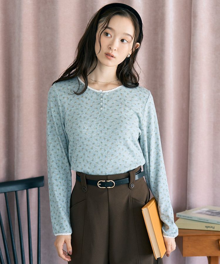 earth music&ecology「【WEB限定】アイレットジャカードタイトプルオーバー」|Tシャツ・カットソー|Flower yellow