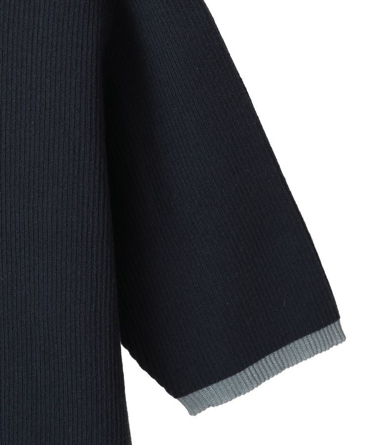 AMERICAN HOLIC「袖口バイカラー半袖ニットプルオーバー」|ニット・セーター|