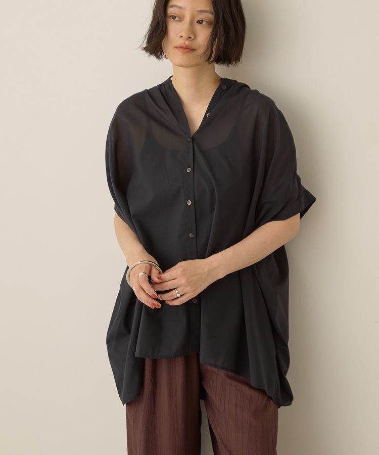 AMERICAN HOLIC「イージーケア 接触冷感フレンチスリーブギャザーシャツ」|シャツ・ブラウス|