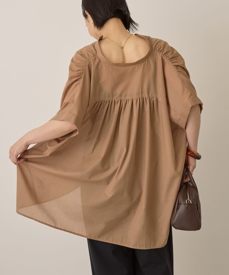 AMERICAN HOLIC「イージーケア 接触冷感フレンチスリーブギャザーシャツ」|シャツ・ブラウス|