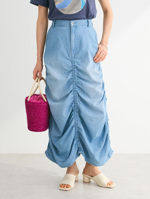 Green Parks「・SUGAR　SPOON　シャーリングデニムスカート」|スカート|