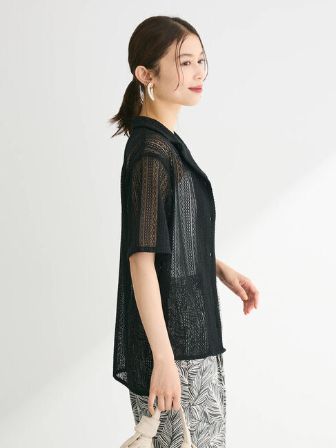 Green Parks「レース開襟ブラウス」|シャツ・ブラウス|