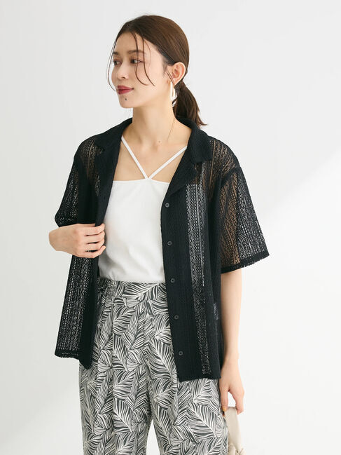 Green Parks「レース開襟ブラウス」|シャツ・ブラウス|