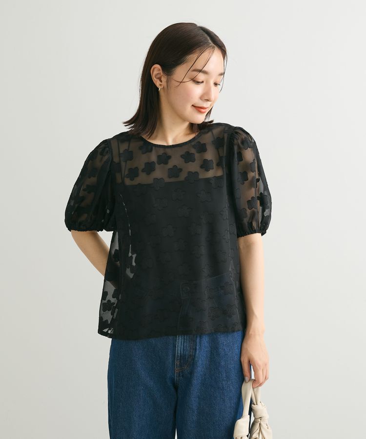 Green Parks「・ELENCARE　DUE　フラワージャカードブラウス」|シャツ・ブラウス|