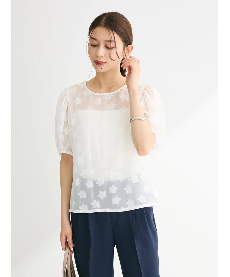 Green Parks「・ELENCARE　DUE　フラワージャカードブラウス」|シャツ・ブラウス|