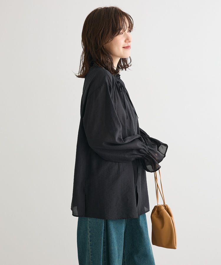 Green Parks「フリルカラーリボンブラウス」|シャツ・ブラウス|