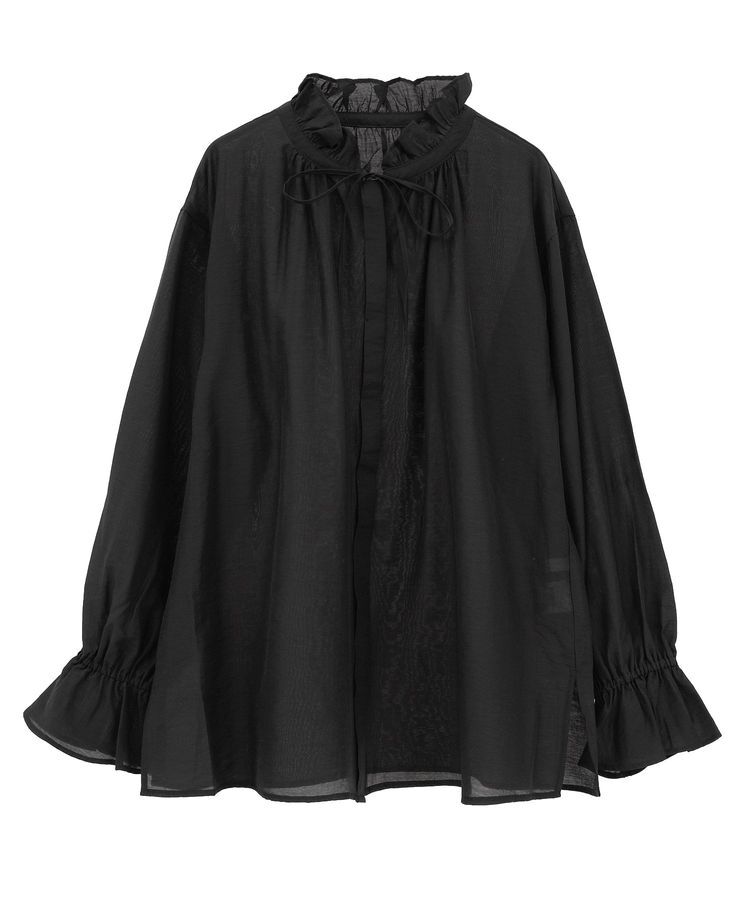 Green Parks「フリルカラーリボンブラウス」|シャツ・ブラウス|