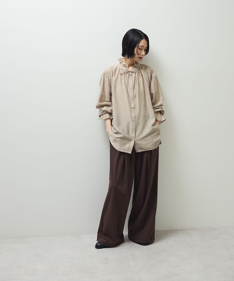 Green Parks「フリルカラーリボンブラウス」|シャツ・ブラウス|