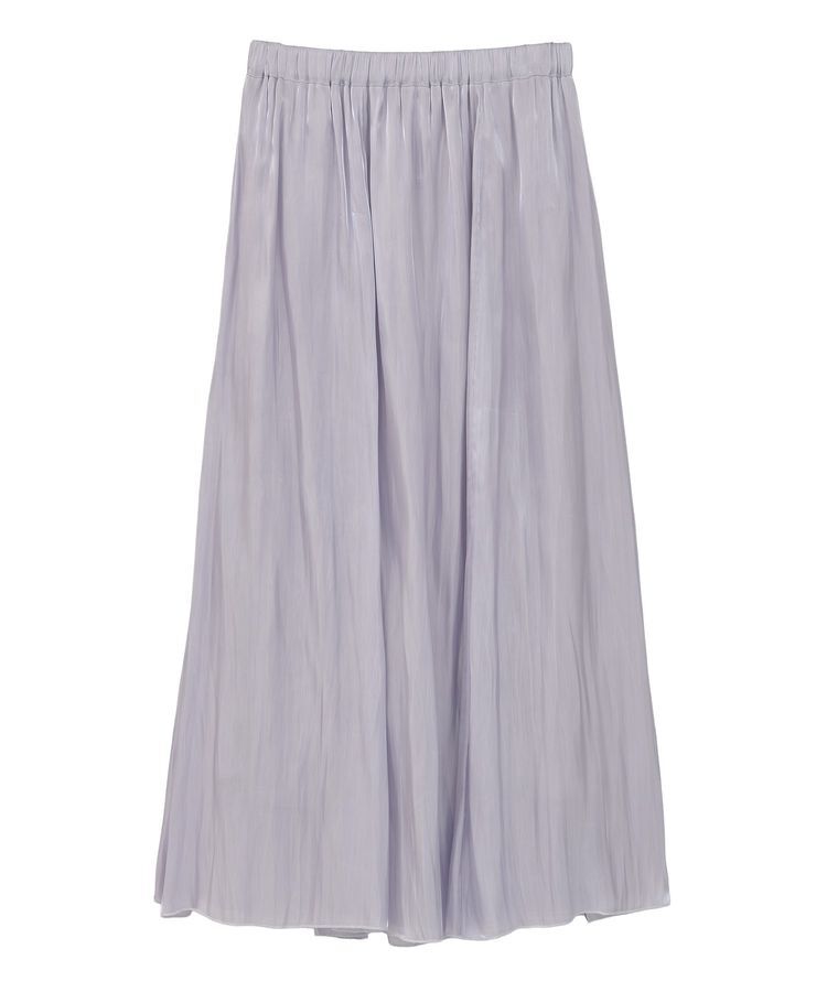 Green Parks「シャイニーサテンセルフプリーツギャザーフレアスカート」|フレア|