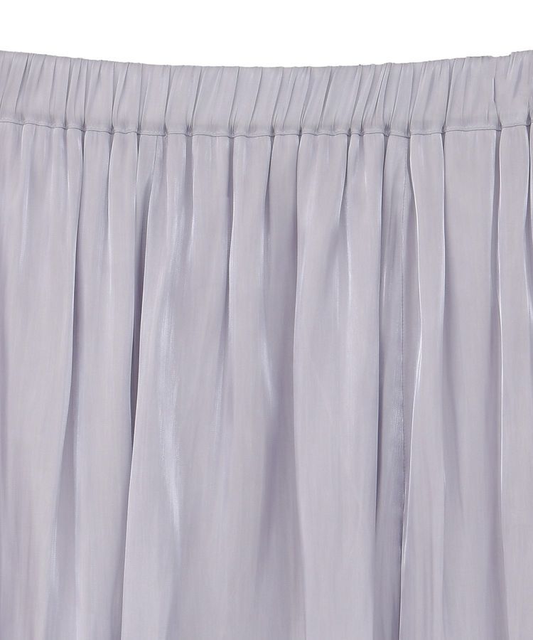 Green Parks「シャイニーサテンセルフプリーツギャザーフレアスカート」|フレア|