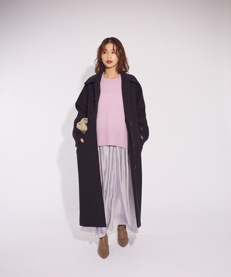 Green Parks「シャイニーサテンセルフプリーツギャザーフレアスカート」|フレア|