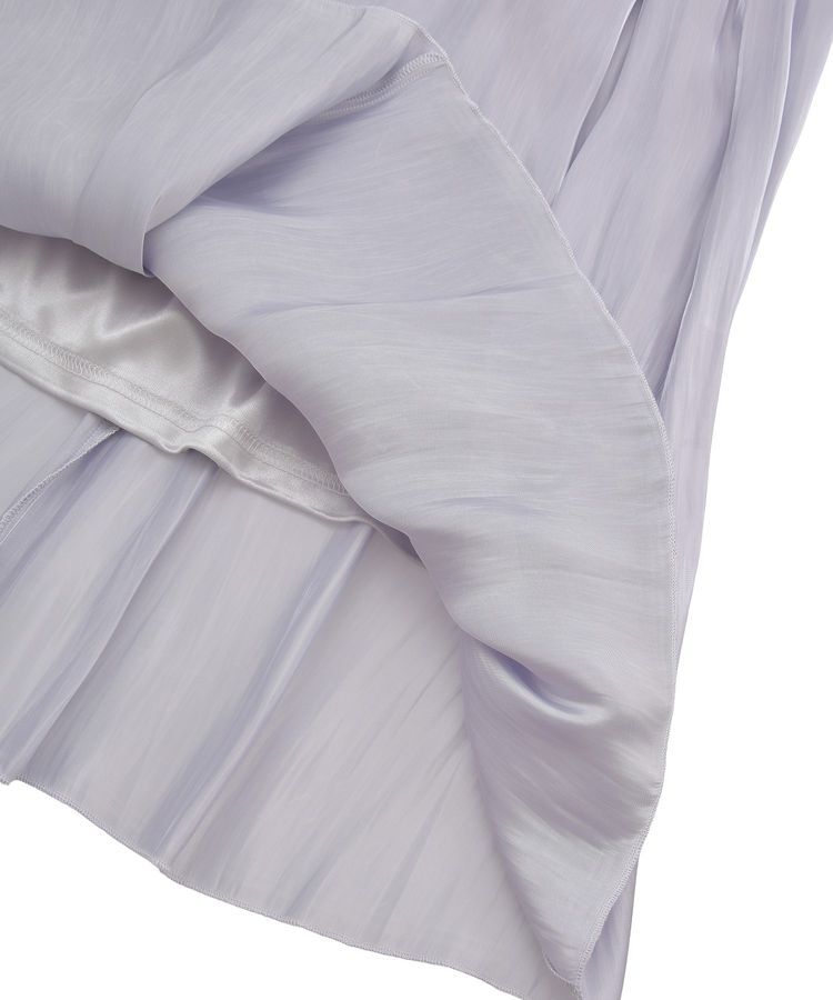 Green Parks「シャイニーサテンセルフプリーツギャザーフレアスカート」|フレア|