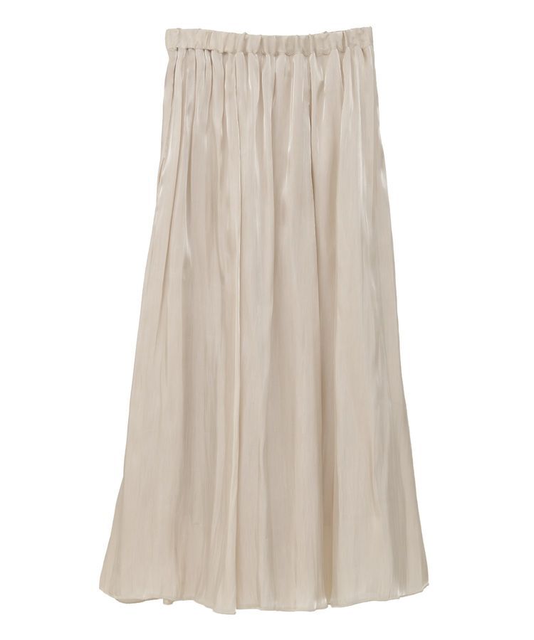 Green Parks「シャイニーサテンセルフプリーツギャザーフレアスカート」|フレア|