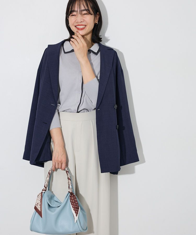 Green Parks「ここちニット衿付き配色プルオーバー」|ニット・セーター|