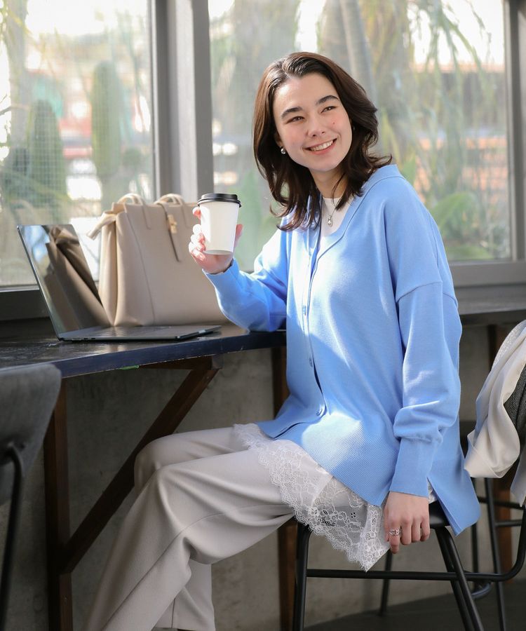 Green Parks「ここちニットVネックカーディガン」|カーディガン|