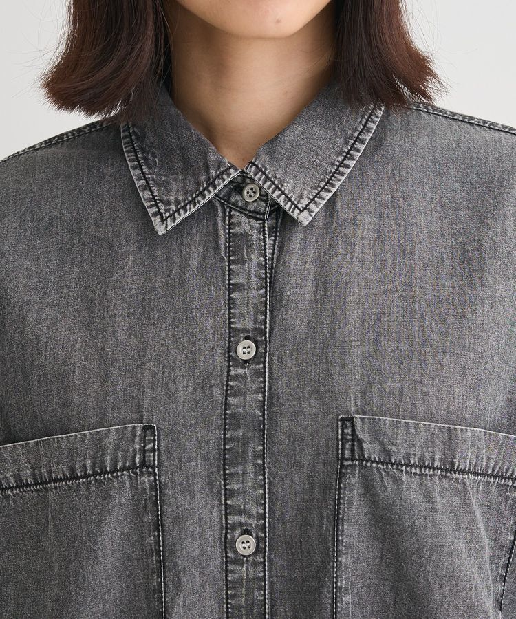 Green Parks「半袖シアーデニムシャツ」|シャツ・ブラウス|