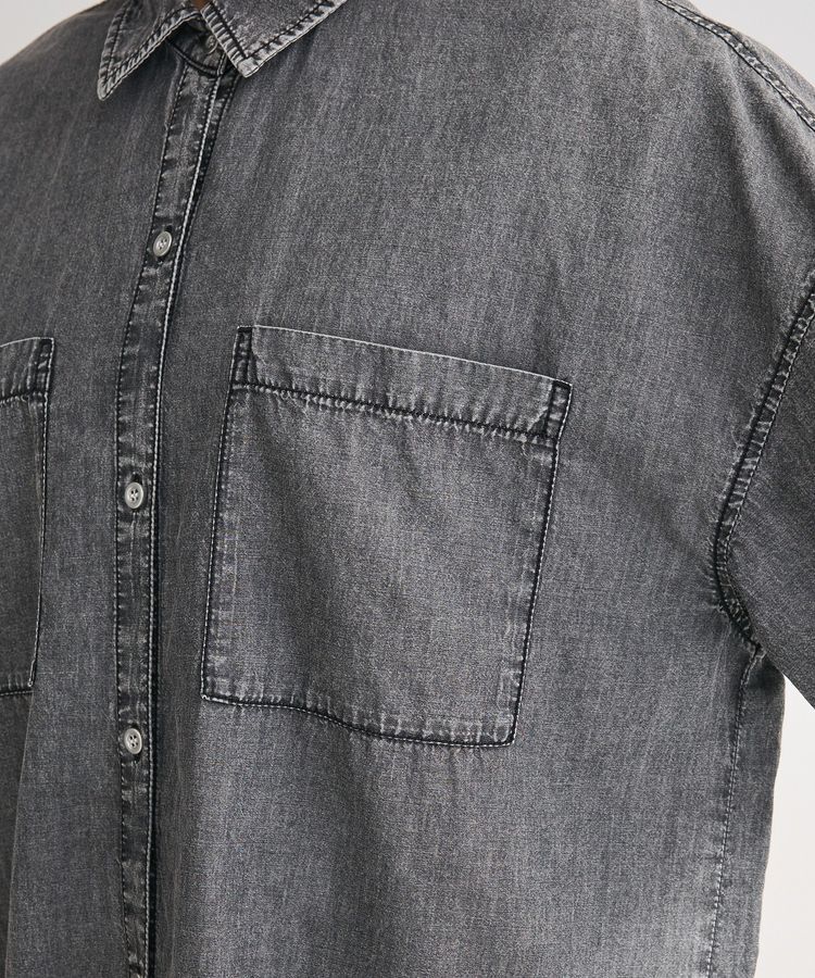 Green Parks「半袖シアーデニムシャツ」|シャツ・ブラウス|