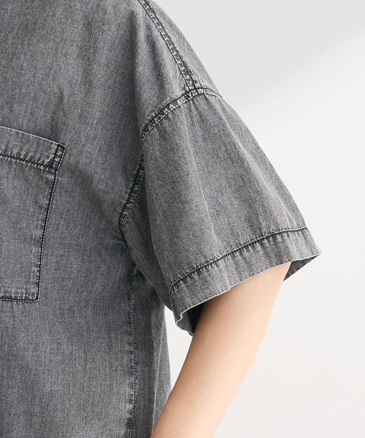 Green Parks「半袖シアーデニムシャツ」|シャツ・ブラウス|