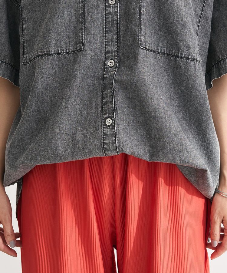 Green Parks「半袖シアーデニムシャツ」|シャツ・ブラウス|