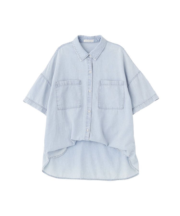Green Parks「半袖シアーデニムシャツ」|シャツ・ブラウス|