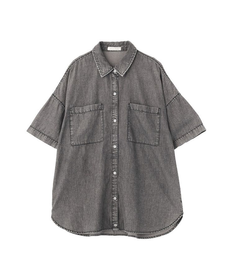 Green Parks「半袖シアーデニムシャツ」|シャツ・ブラウス|