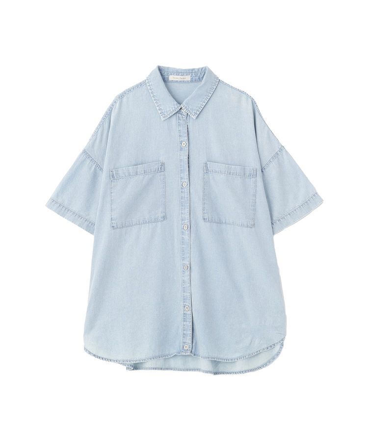 Green Parks「半袖シアーデニムシャツ」|シャツ・ブラウス|