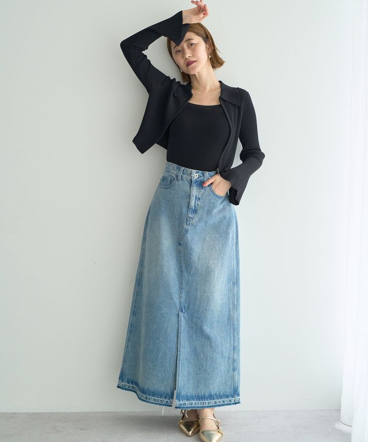 Editt by YECCA VECCA「ロングデニムスカート」|タイト|
