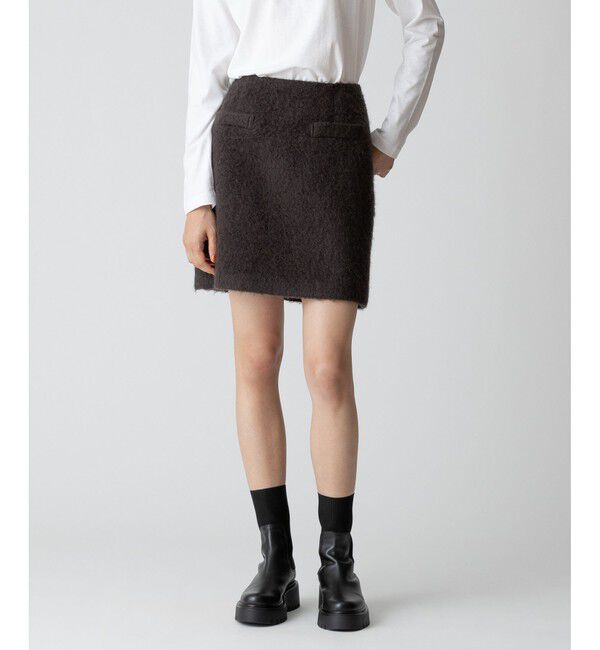 allureville「モヘヤシャギーミニスカート」|スカート|チャコールグレー