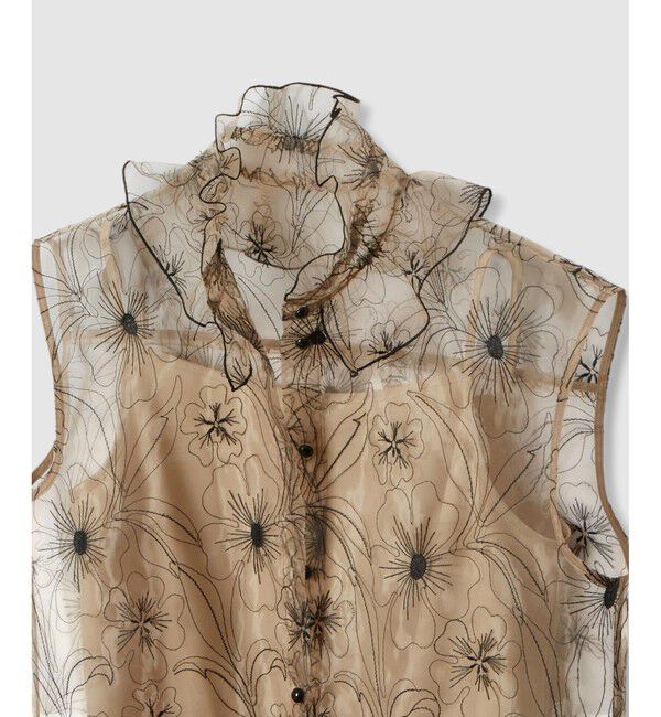 LOULOU WILLOUGHBY「【LOULOU WILLOUGHBY】オーガンジーフラワー刺繍ブラウス」|シャツ・ブラウス|