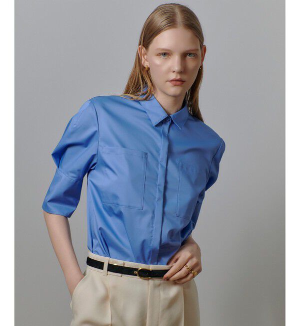 allureville「コットン混ストレッチブロードシャツ」|シャツ・ブラウス|