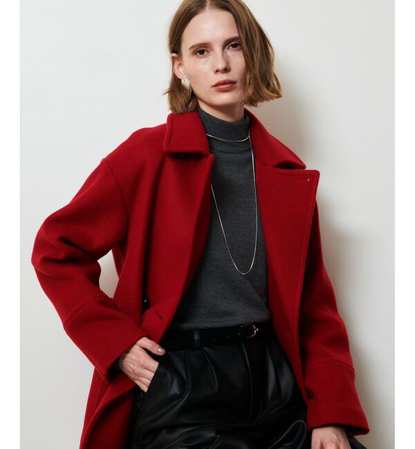 allureville「パイルメルトンデザインＰコート」|ピーコート|