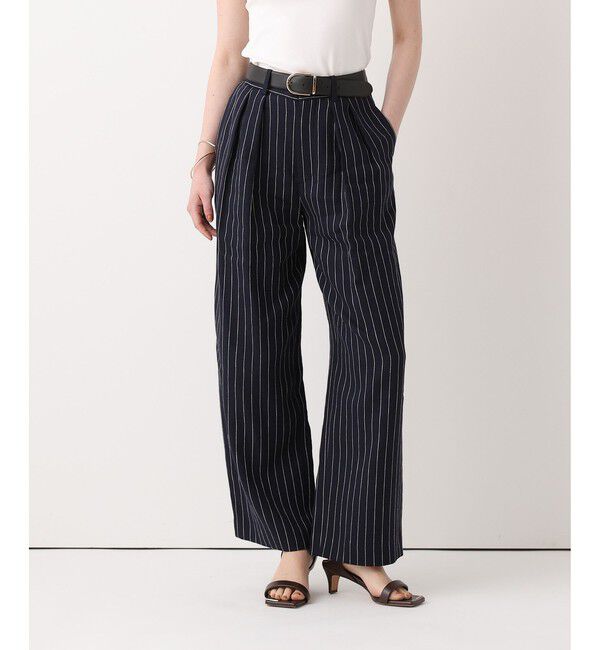 allureville「リオペルリネンストライプパンツ」|チノ|